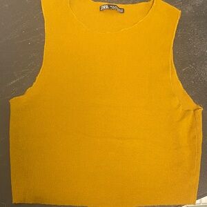Zara Mustard Ribbed Tank Top